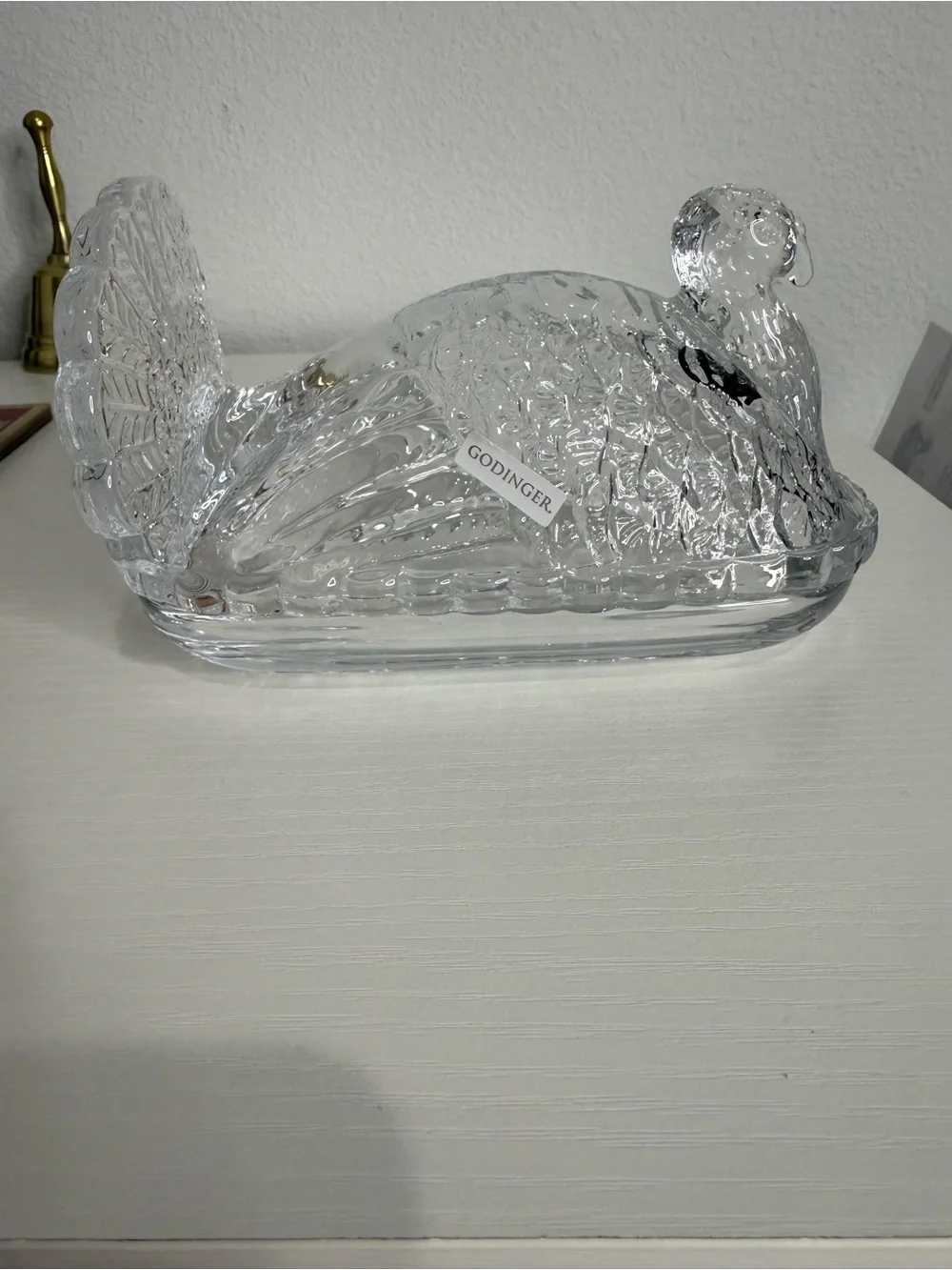 Godinger Clear Glass Swan Vanity Tray - Transparent